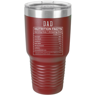 Dad Nutrition Facts 30oz Ringneck Tumbler
